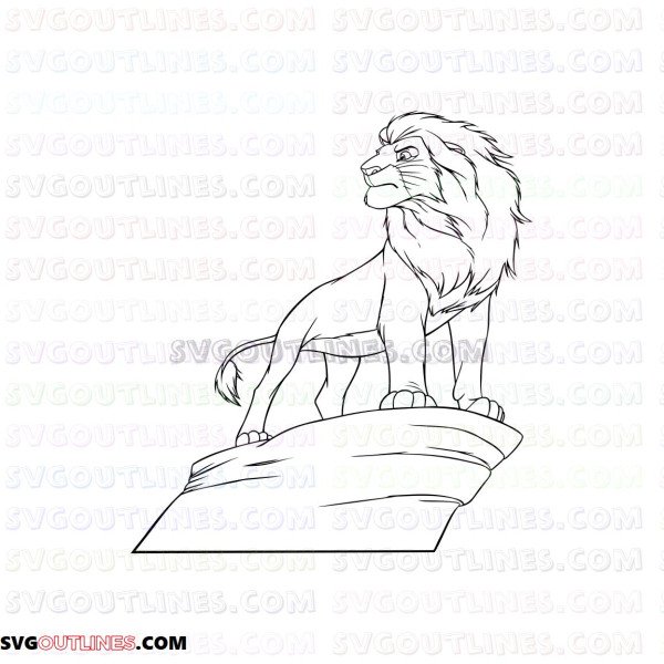 mufasa the lion king 3 outline svg dxf eps pdf png