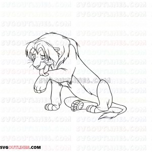 mufasa the lion king 6 outline svg dxf eps pdf png