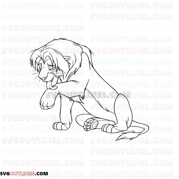 mufasa the lion king 6 outline svg dxf eps pdf png
