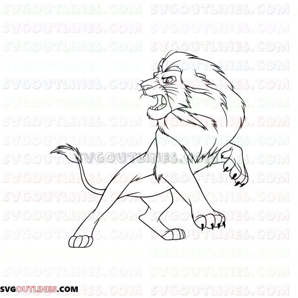 mufasa the lion king 8 outline svg dxf eps pdf png