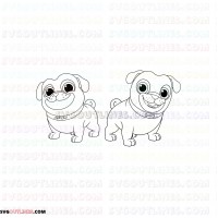 puppy dog pals Rolly and Bingo svg outline svg dxf eps pdf png