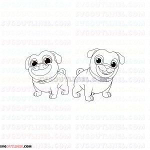 puppy dog pals Rolly and Bingo svg outline svg dxf eps pdf png
