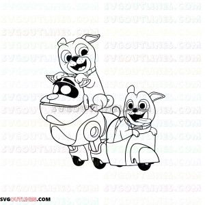 puppy dog pals arf with bingo and rolly outline svg dxf eps pdf png