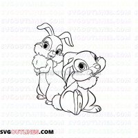 thumper miss bunny outline svg dxf eps pdf png